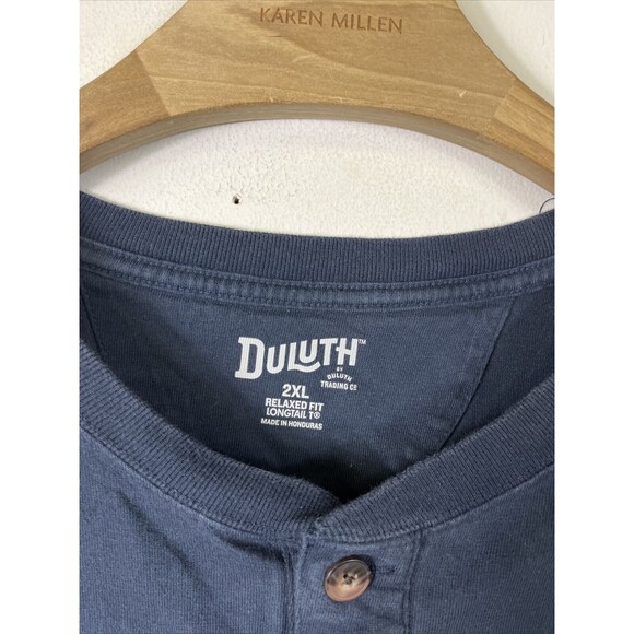 Duluth Trading Co Relaxed Fit Long Tail T-shirt Black Size 2XL L/S Pocket - Picture 2 of 6